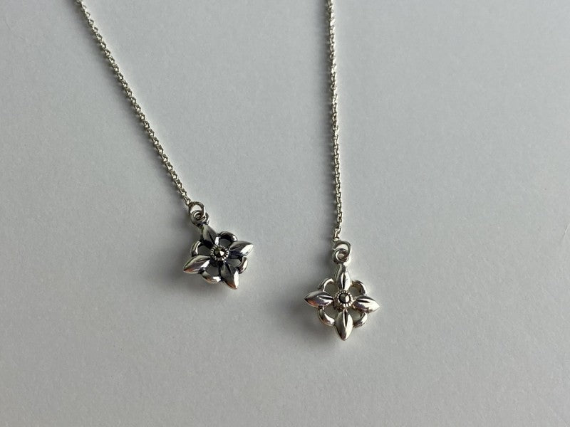 925 Sterling Silver Marcasites Threader Earrings