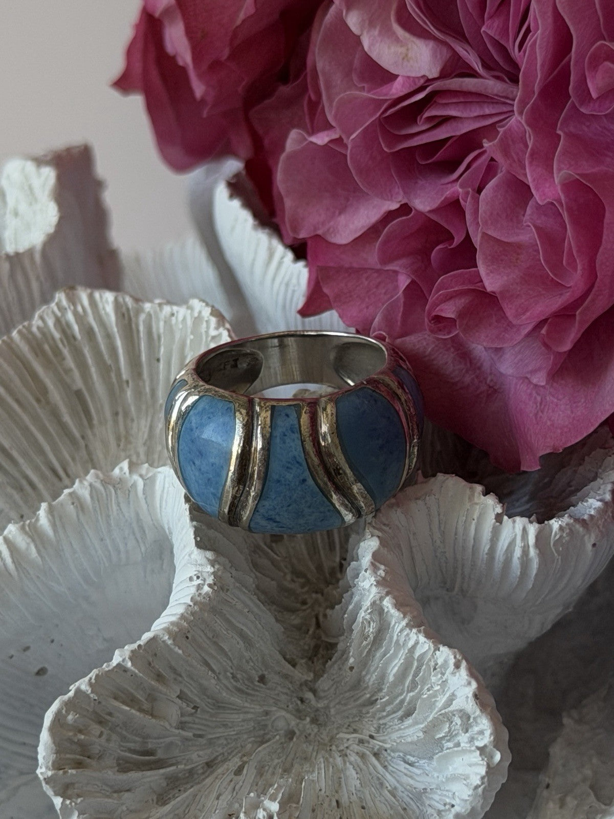 925 Sterling Silver Sodalite Ring Size 6.5