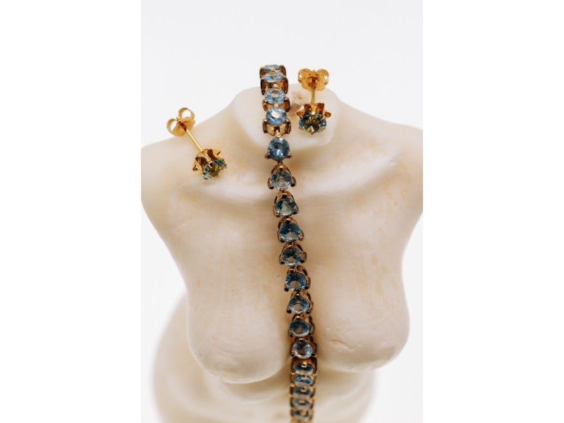 14K Yellow Gold Topaz Earrings