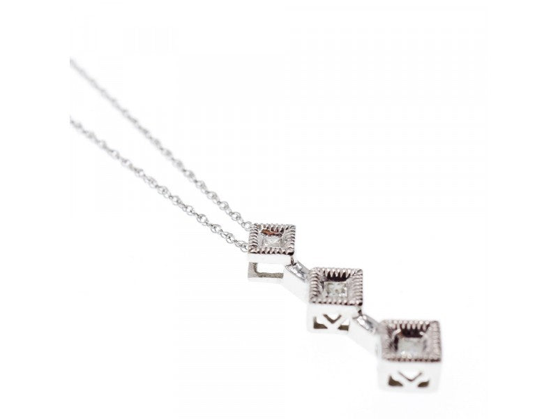 10K White Gold Diamonds Chain With Pendant