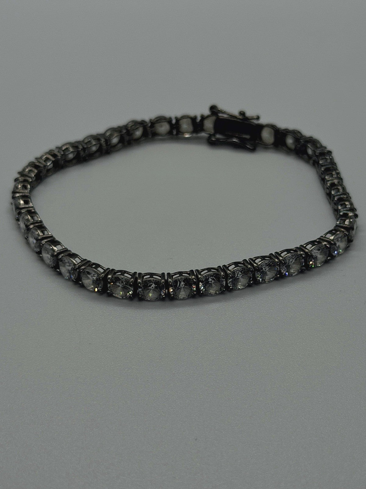Classic Elegant 925 Sterling Silver Round Cut Clear Cz Tennis Bracelet 7.5