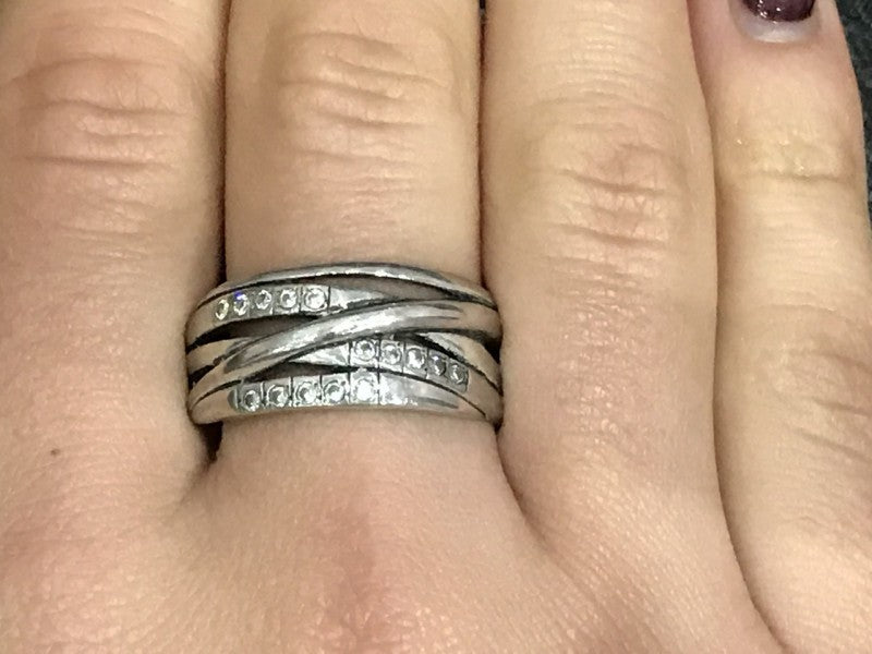 925 Sterling Silver CZ Ring Size 10