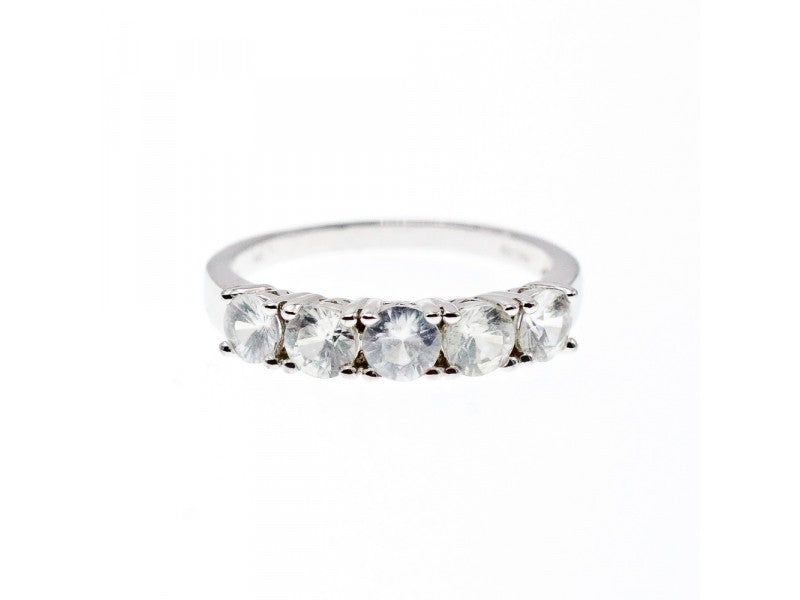 925 Sterling Silver Goshenite Ring Size 8.5