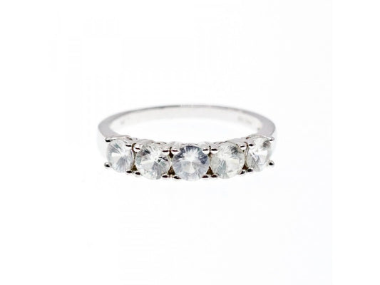 925 Sterling Silver Goshenite Ring Size 8.5