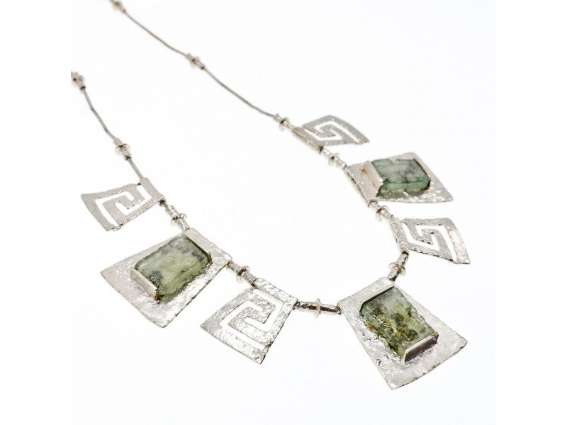 925 Sterling Silver Green Jade Necklace