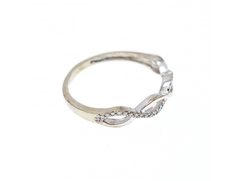 10K White Gold Diamonds Ring Size 7