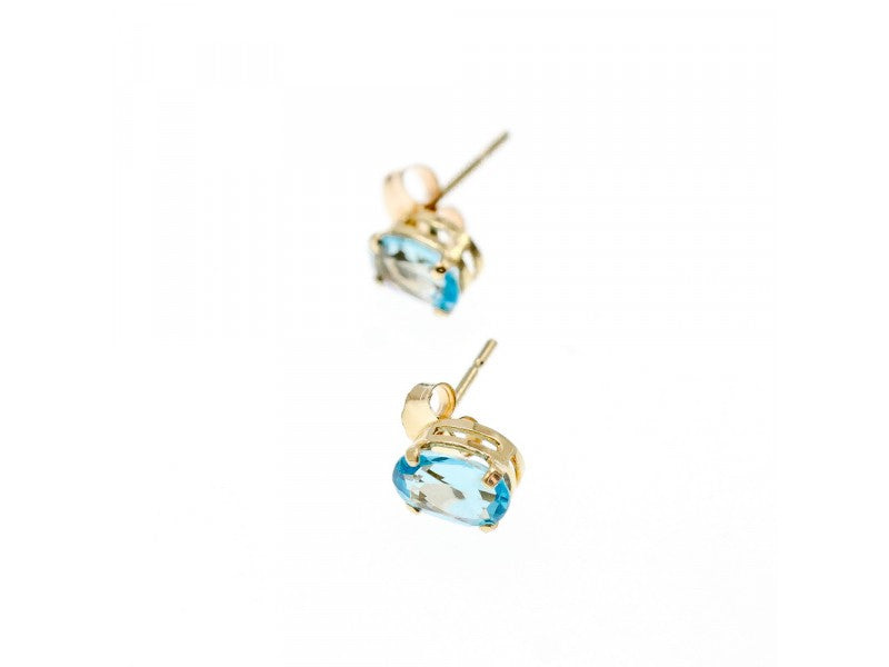 14K YELLOW GOLD TOPAZ STUD EARRINGS