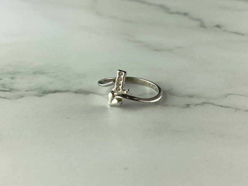 925 Sterling Silver CZ "Love" Ring Size 8