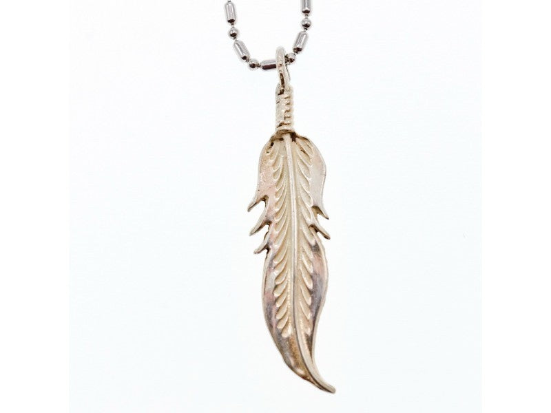 925 Sterling Silver "Feather" Chain With Pendant Italy
