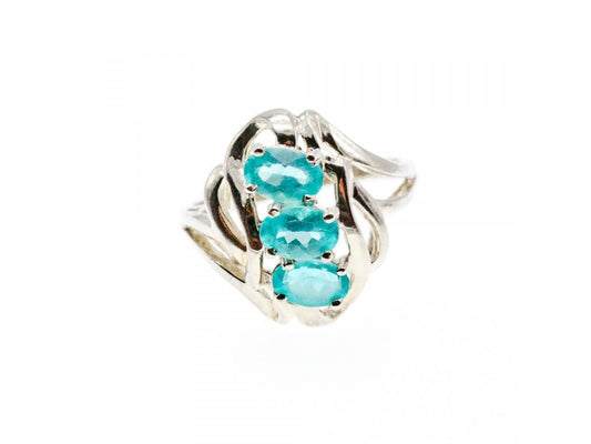 925 Sterling Silver Topaz Ring Size 9.25