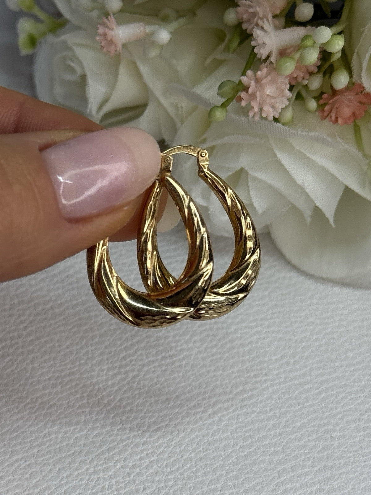 Elegant 925 Sterling Silver Gold Plated Earrings Length 1 Inch