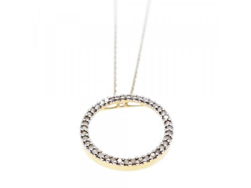 14K Yellow Gold Diamonds Chain With Pendant