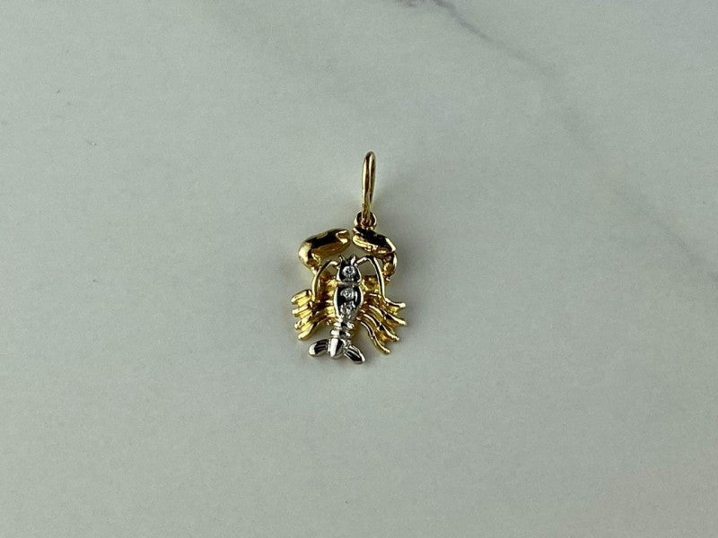 14K Yellow & White Gold Cancer Pendant