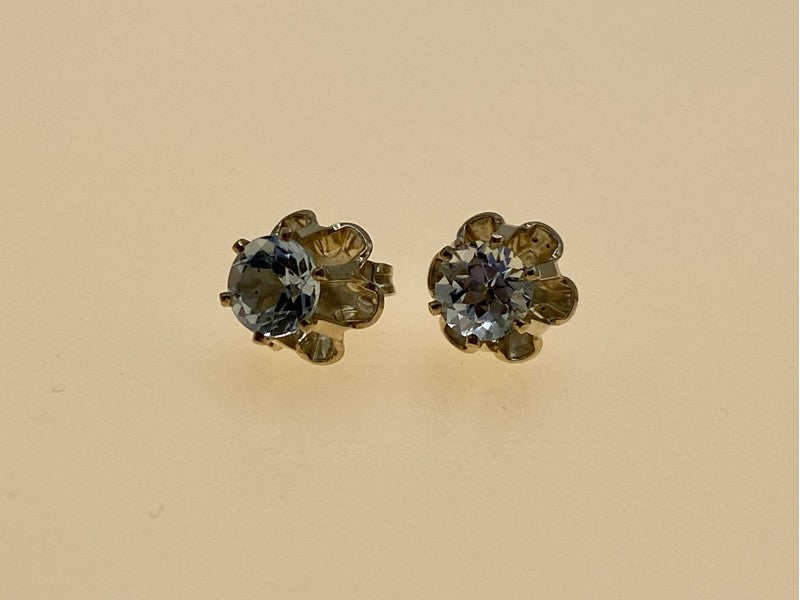 925 Sterling Silver Blue Spinel Stud Earrings
