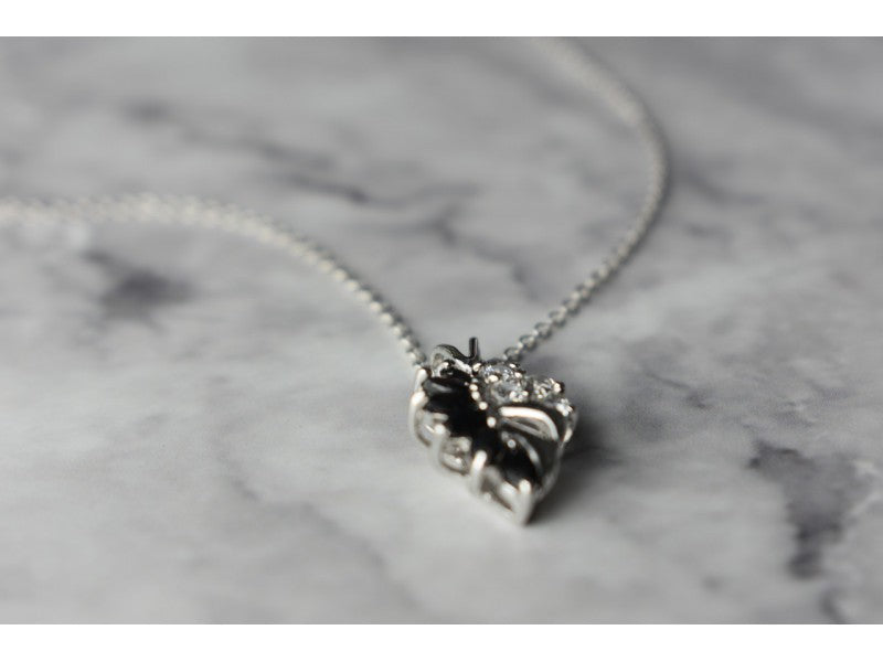 925 Sterling Silver Dark Blue Spinel & CZ Chain With Pendant