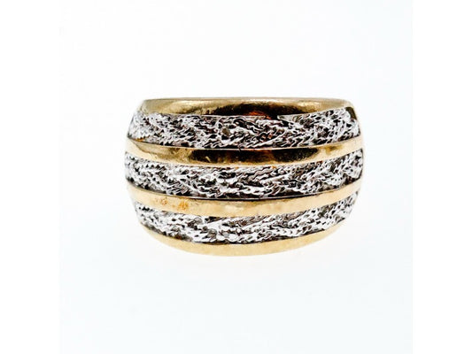 925 Sterling Silver Gold Plated Ring Size 10.5