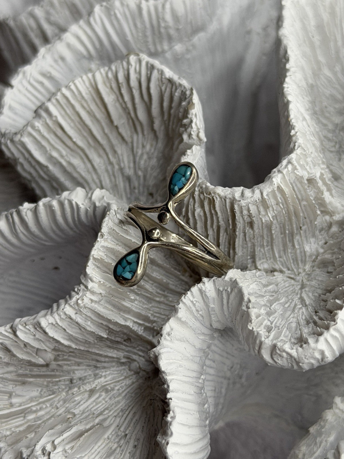 925 Sterling Silver Turquoise Ring Size 6.5