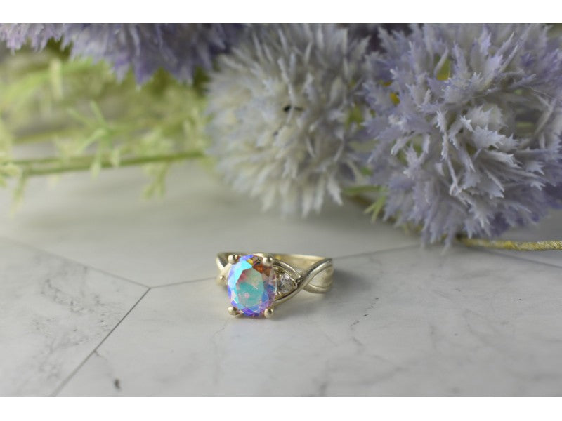 925 Sterling Silver Mystic CZ Ring Size 7.25
