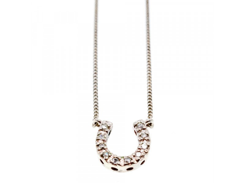 925 Sterling Silver CZ "Horseshoe" Chain with Pendant