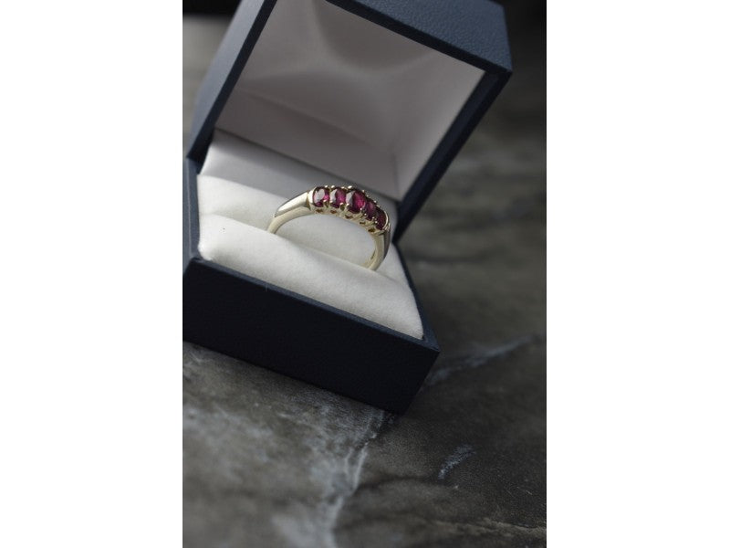 925 Sterling Silver Rubellite Ring Size 10