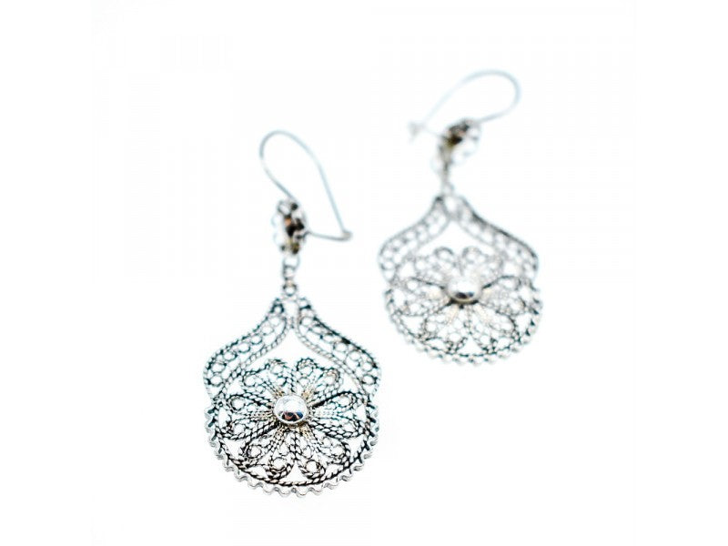 925 Sterling Silver "Lace Flowers" Earrings Turkey