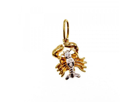 14K Yellow & White Gold Cancer Pendant