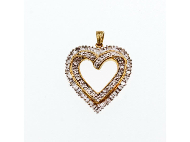 925 Sterling Silver Gold Plated "Heart" Pendant