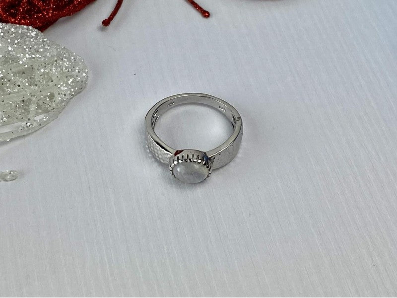 925 Sterling Silver Moonstone Ring Size 10.25