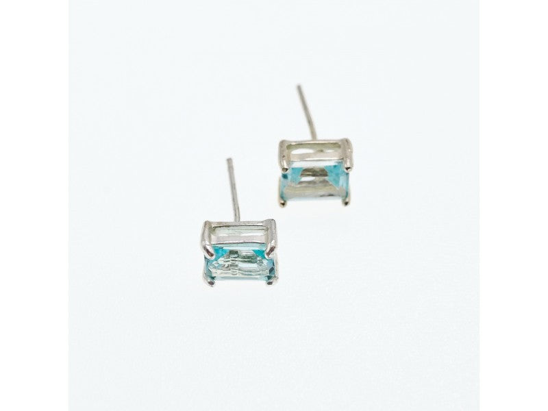 925 Sterling Silver Blue Topaz Earrings