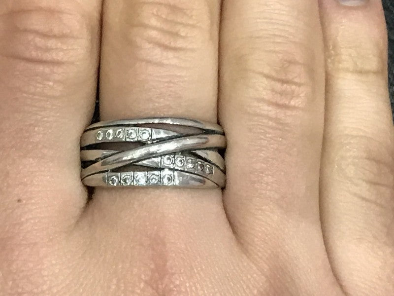 925 Sterling Silver CZ Ring Size 10