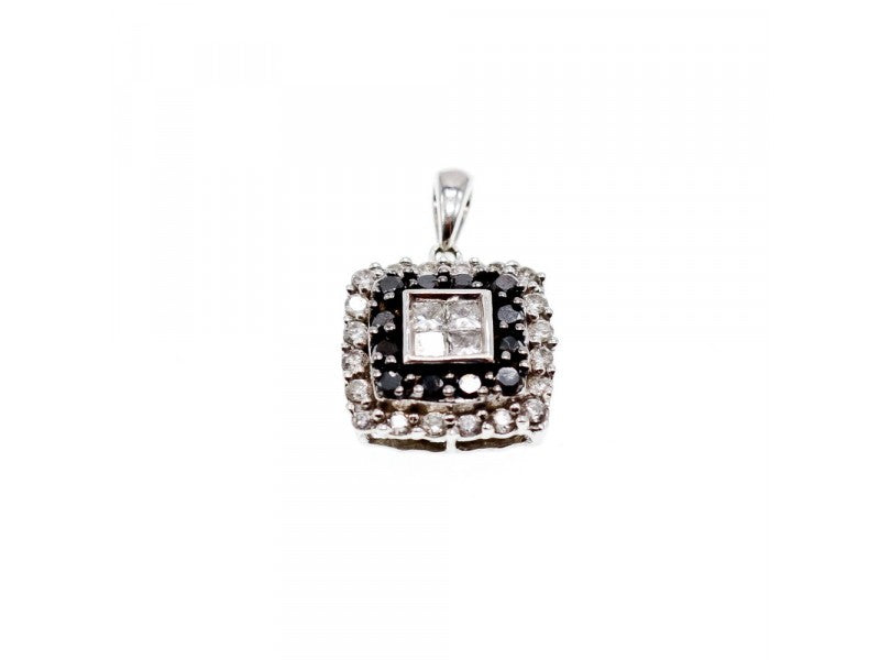 14K White Gold Sapphires & Diamonds Pendant
