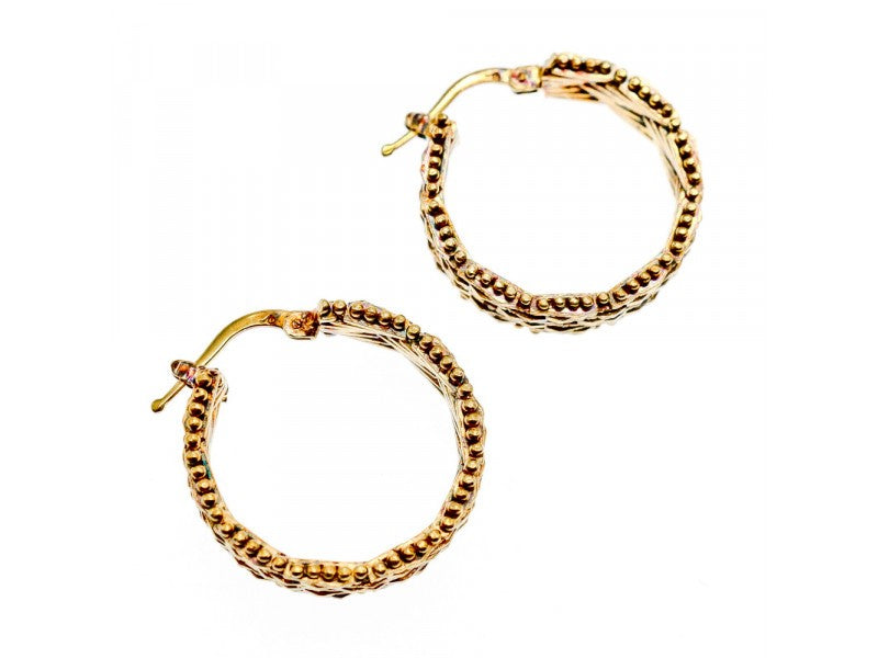 925 Sterling Silver Gold Plated Earrings Italy