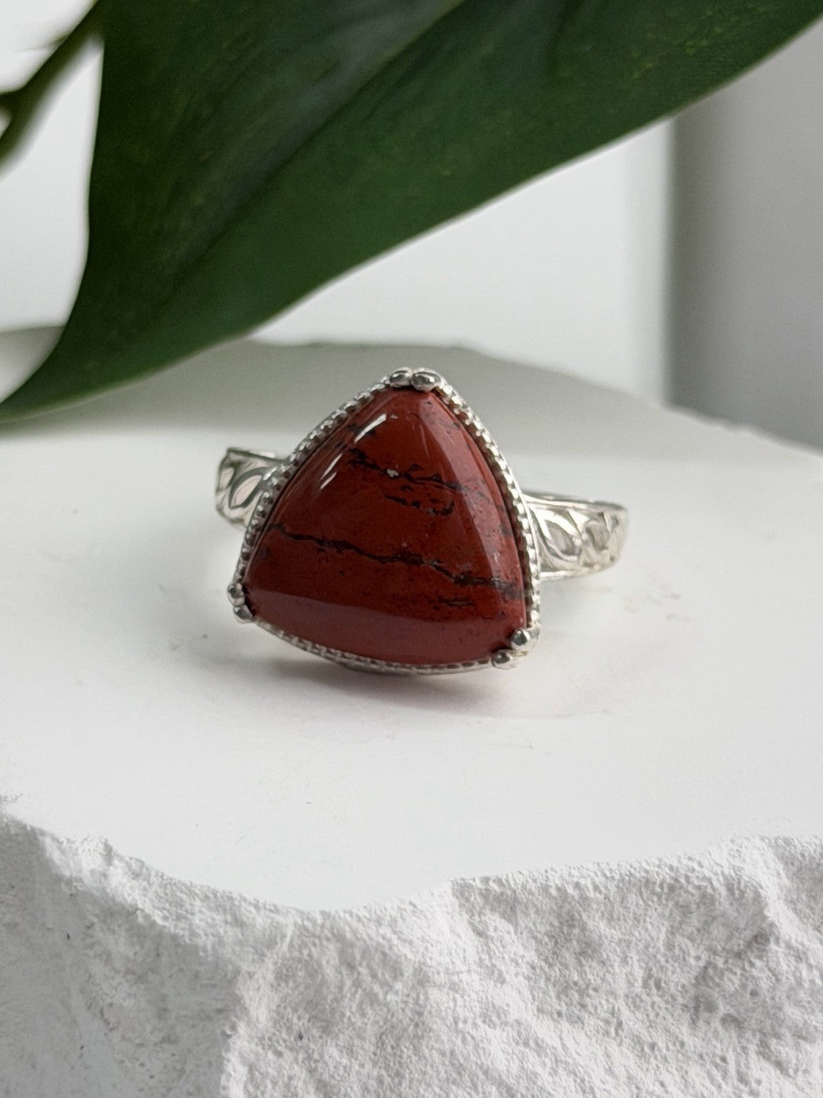 925 Sterling Silver Carnelian Ring Size 7