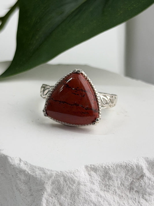 925 Sterling Silver Carnelian Ring Size 7