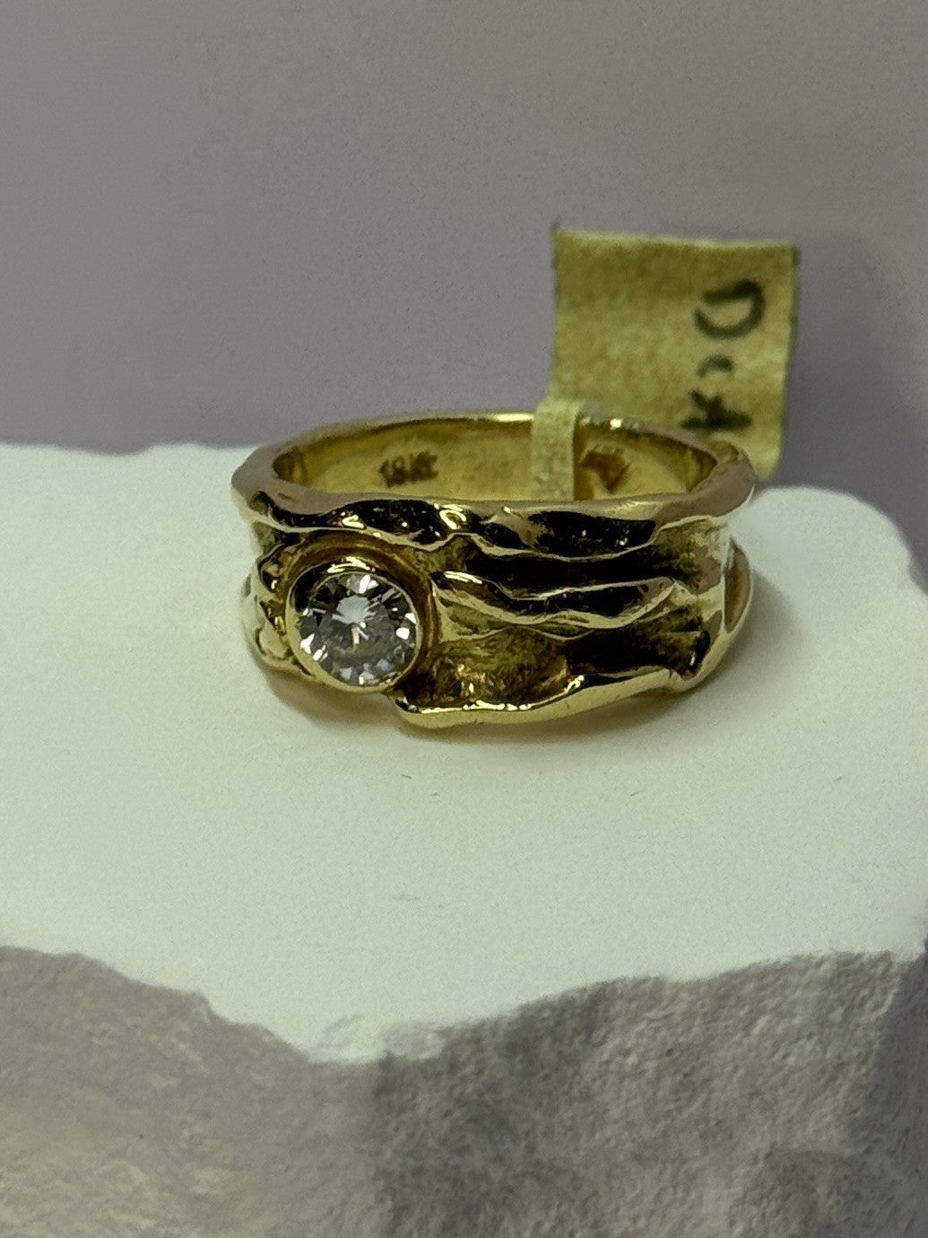 18K YELLOW GOLD DIAMOND 0.60 CARATS RING SIZE 7.5