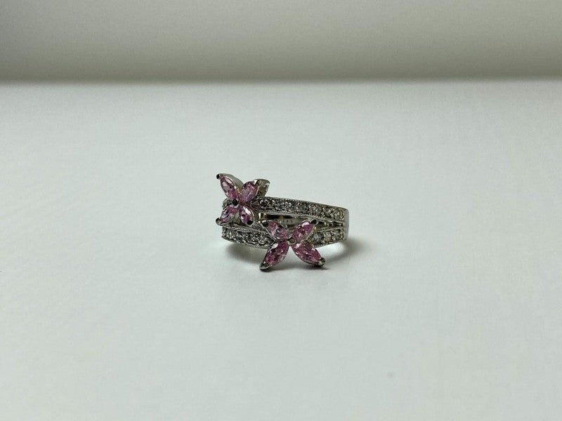 925 Sterling Silver CZ "Butterflies" Ring Size 6.5