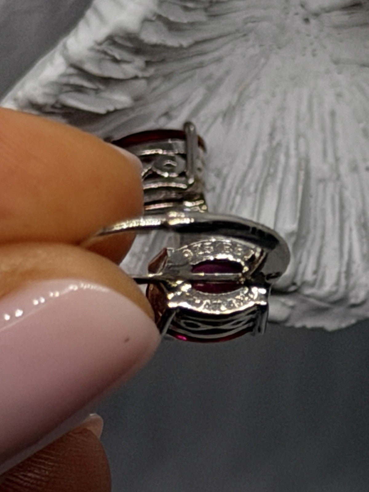 Lovely 925 Sterling Silver Pink Topaz Earrings