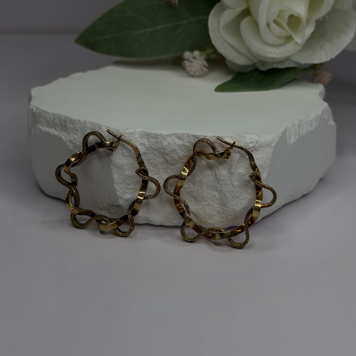 Italy 925 Sterling Silver Gold Plated Earrings
