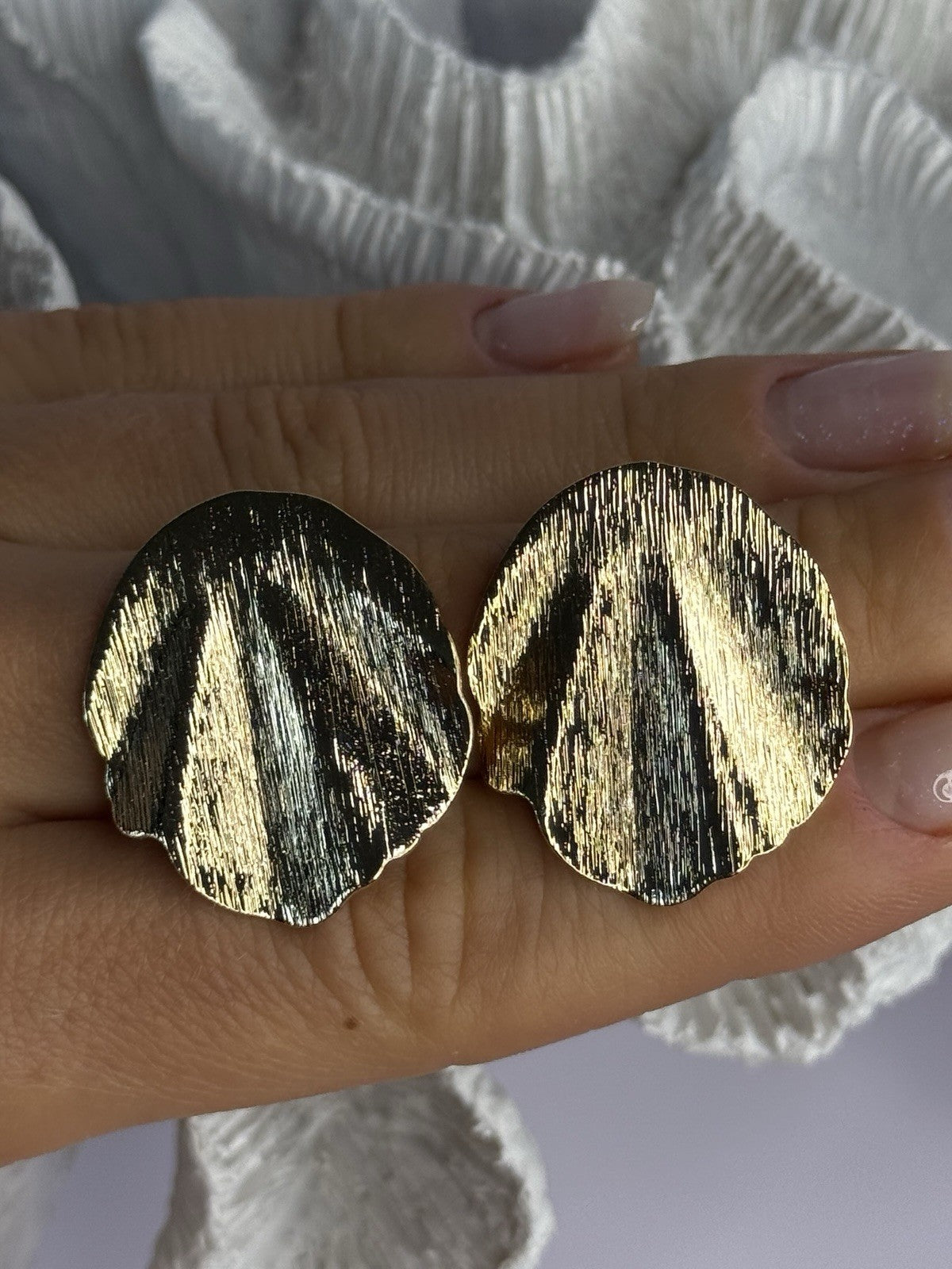 Unique Gold Plated Earrings Length 1.15 Inch