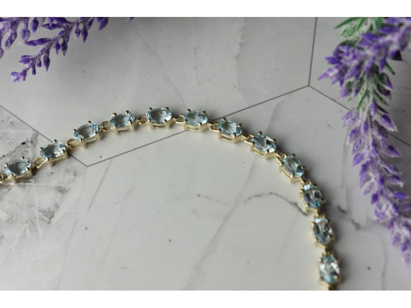 925 Sterling Silver Topaz Bracelet