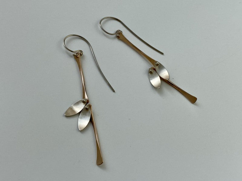 925 Sterling Silver Copper Plated Original Disign Earrings USA