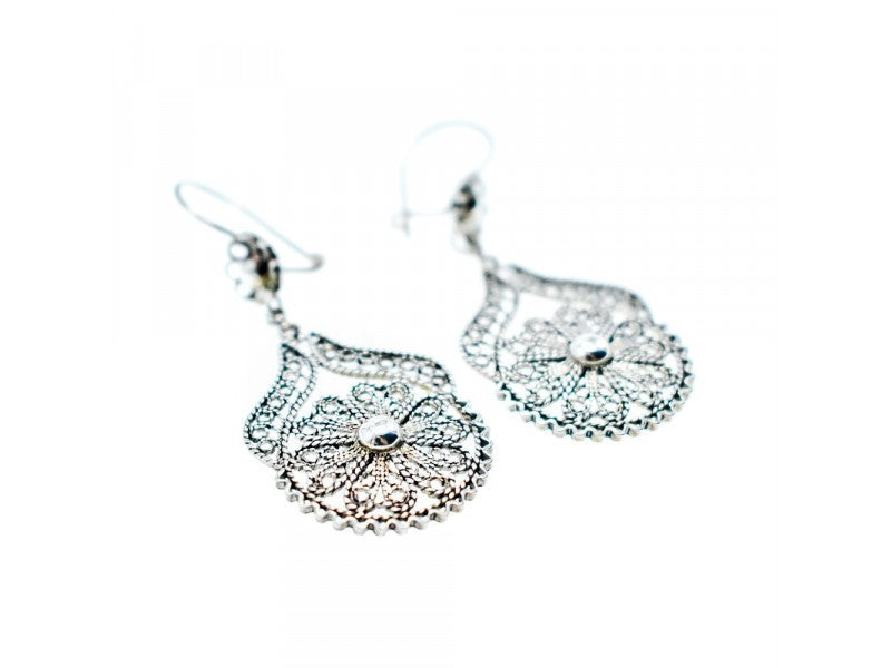 925 Sterling Silver "Lace Flowers" Earrings Turkey