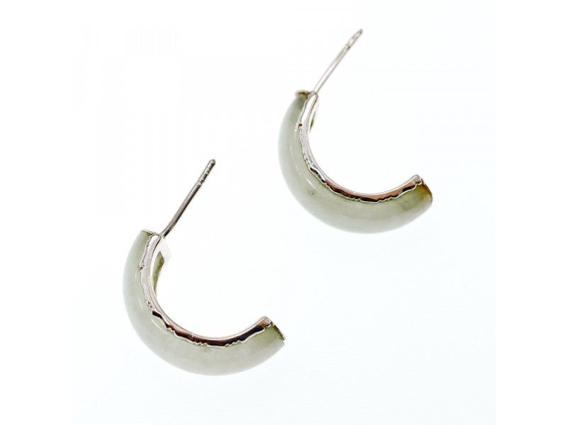 925 Sterling Silver Nephrite Stud Earrings