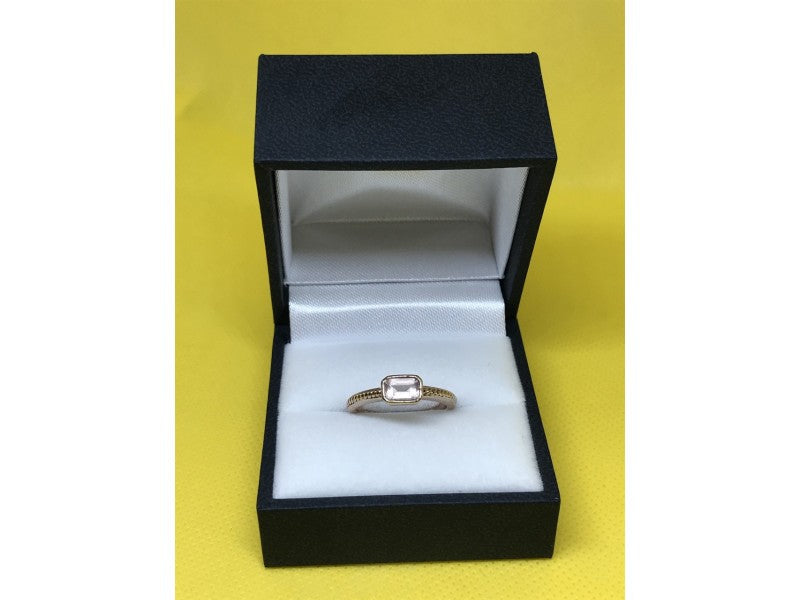 925 Sterling Silver Rose Gold Plated CZ Ring Size 6.5