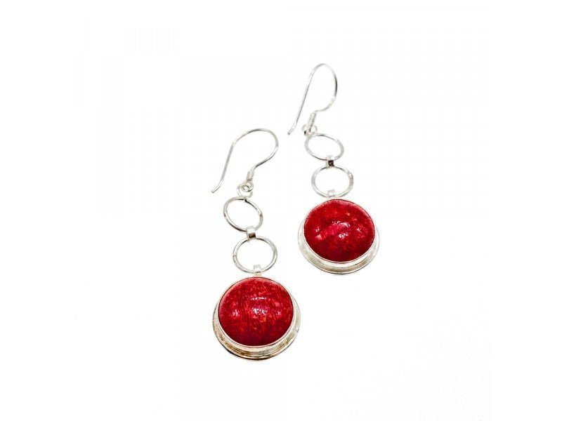 925 Sterling Silver Red Jasper Earrings