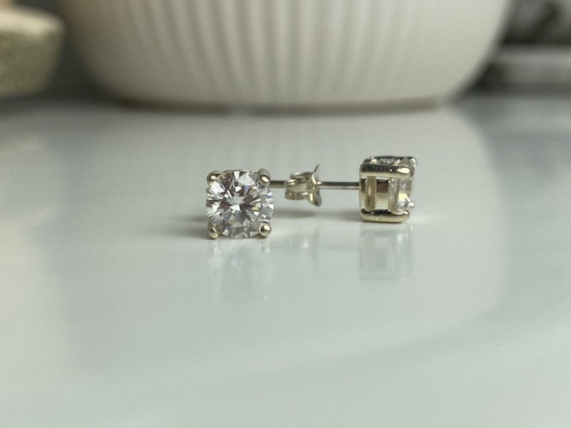 925 Sterling Silver CZ "Shine" Stud Earrings