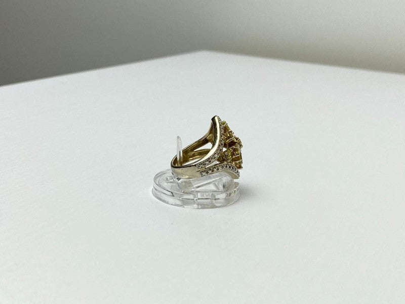 925 Sterling Silver Gold Plated Citrine Ring Size 5.5