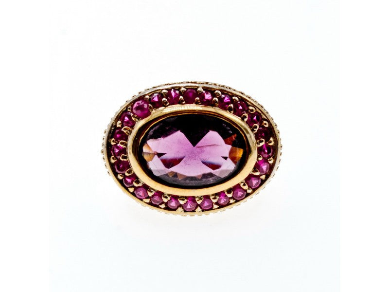 925 Sterling Silver Gold Plated CZ Ring Size 5.5