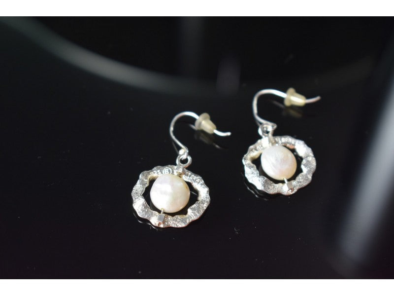 925 Sterling Silver Pearl "Shell" Earrings