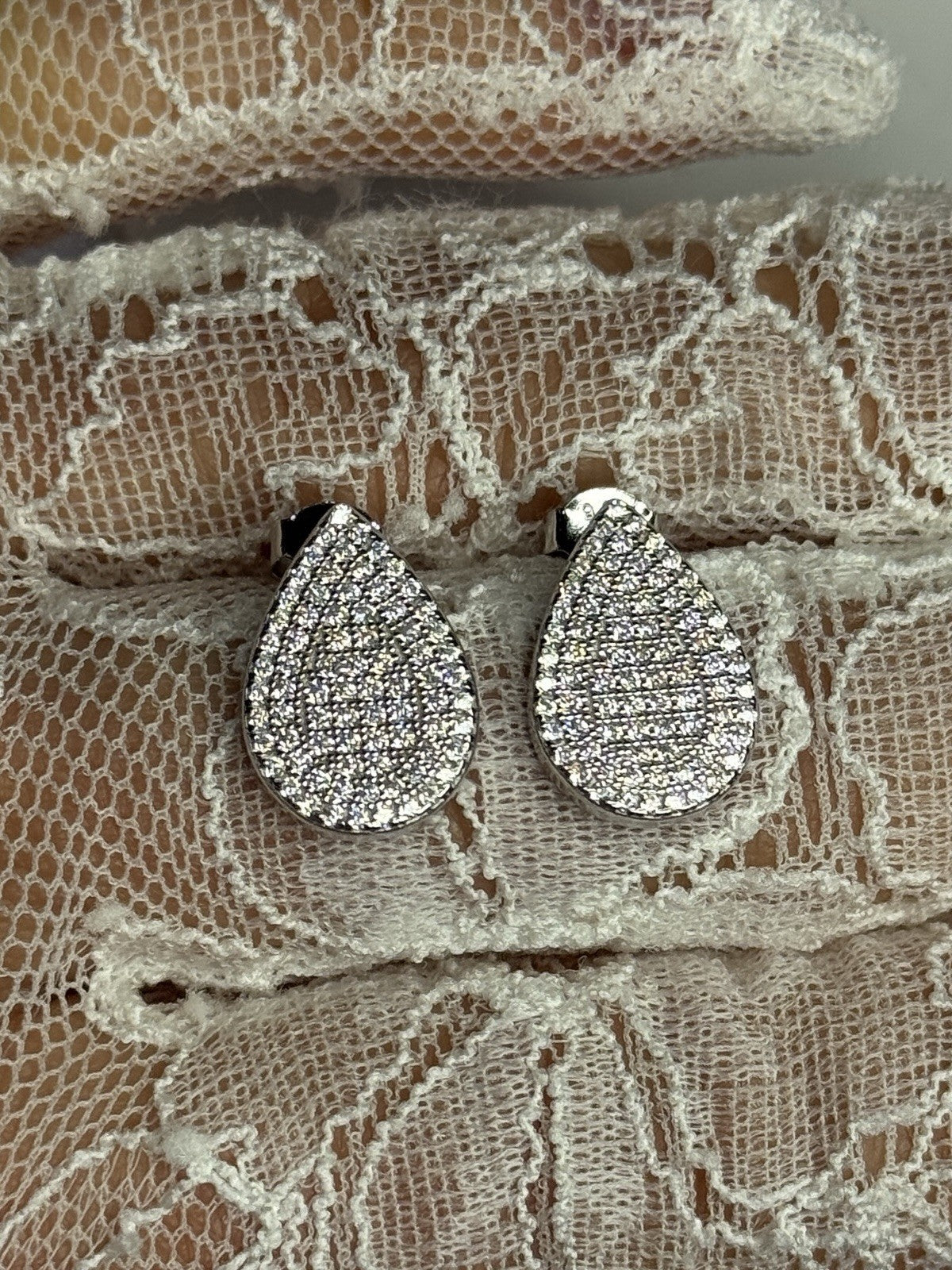 925 Sterling Silver Drop CZ Earrings Length 0.65 Inch